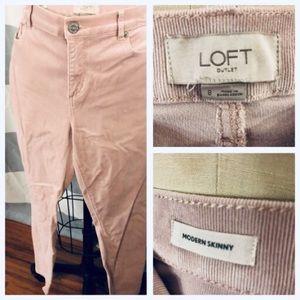 Ann Taylor loft light pink corduroy pants